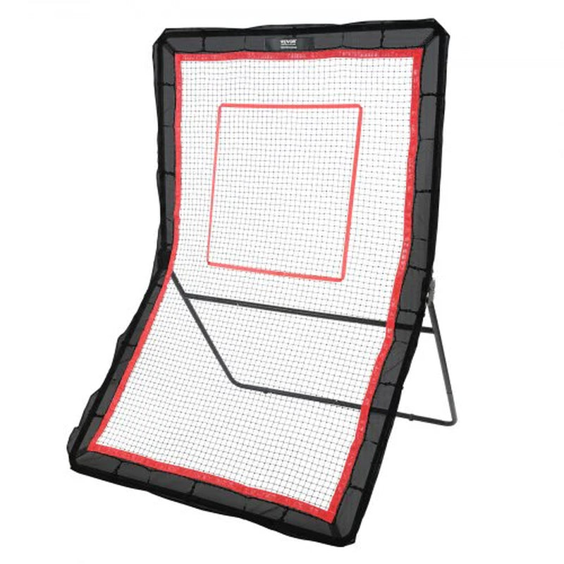 VEVOR Lacrosse Rebounder for Backyard, 5X7 Ft Volleyball Bounce Back Net, Pitchback Throwback Baseball Softball Return Training Screen, Adjustable Angle Shooting Practice Training Wall with Target